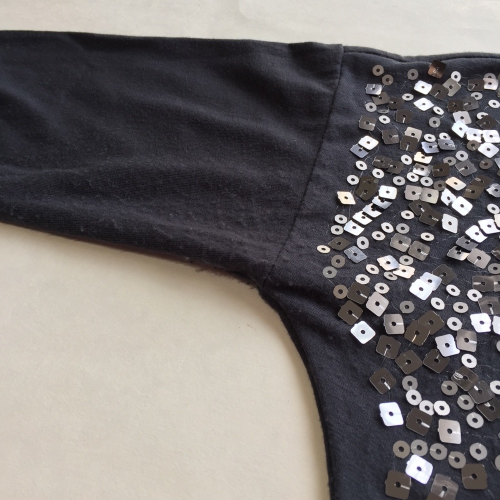 Sequin Long Sleeve Slouchy Shirt - Picture 4 of 8